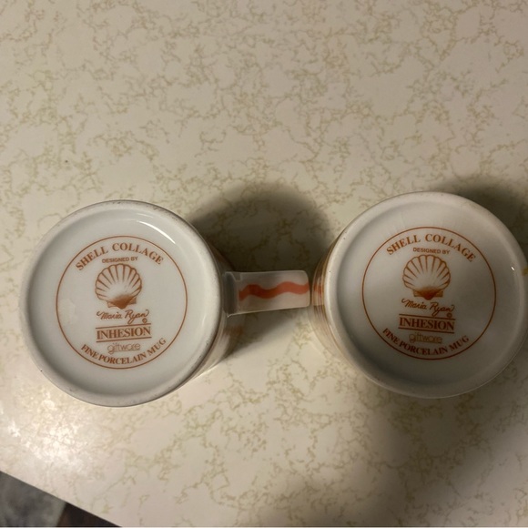 2 Coffee Cups Shell Collage by Artist Marie Ryan Inhesion Giftware - Picture 10 of 14